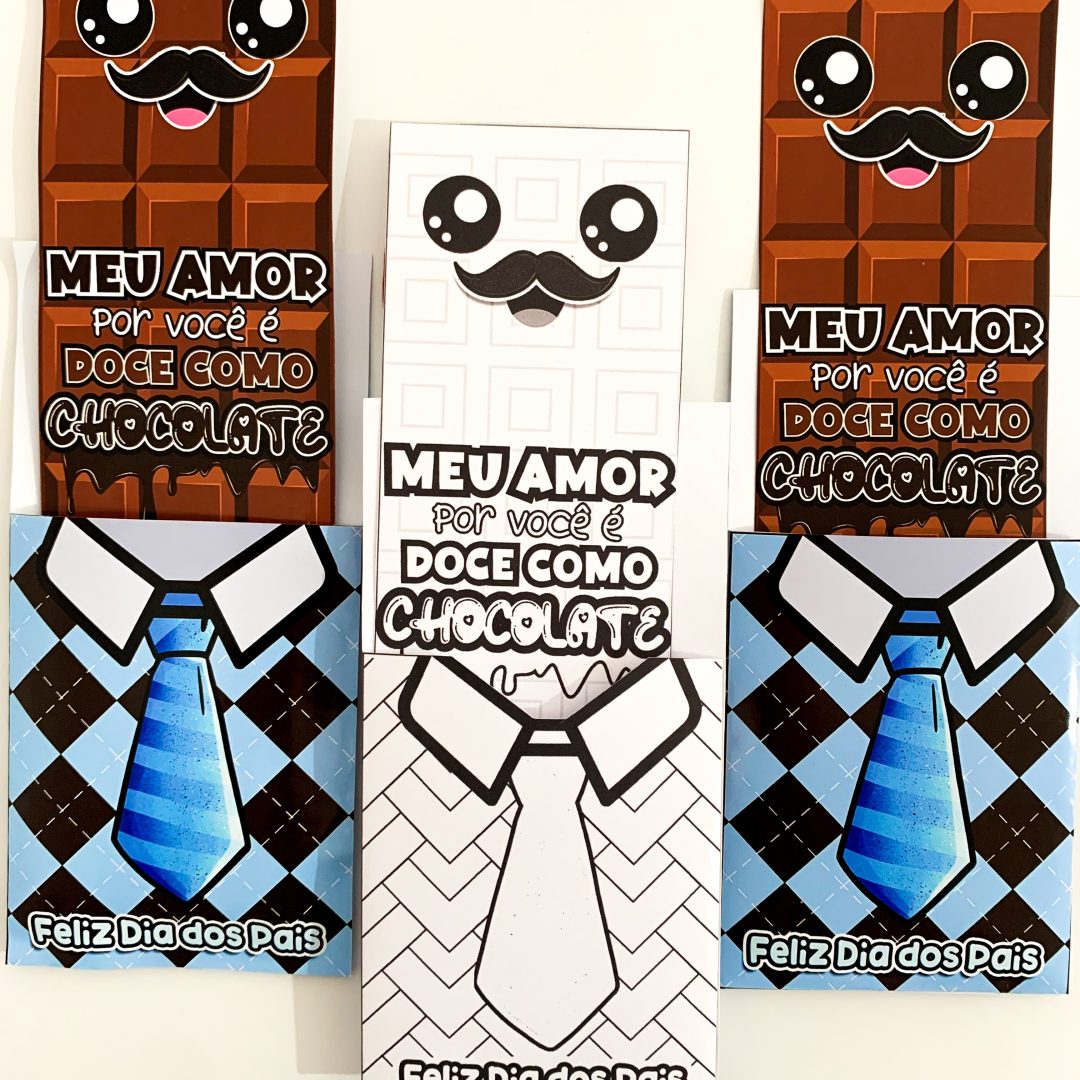 Cartão 3D Dia dos Pais - Tema "Chocolate"