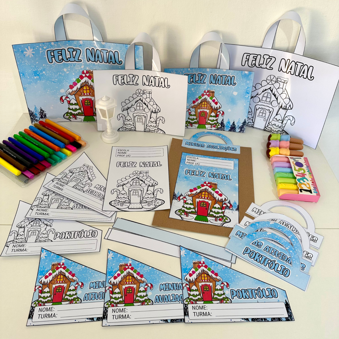 Kit Capas de Atividades - Casinha de Natal