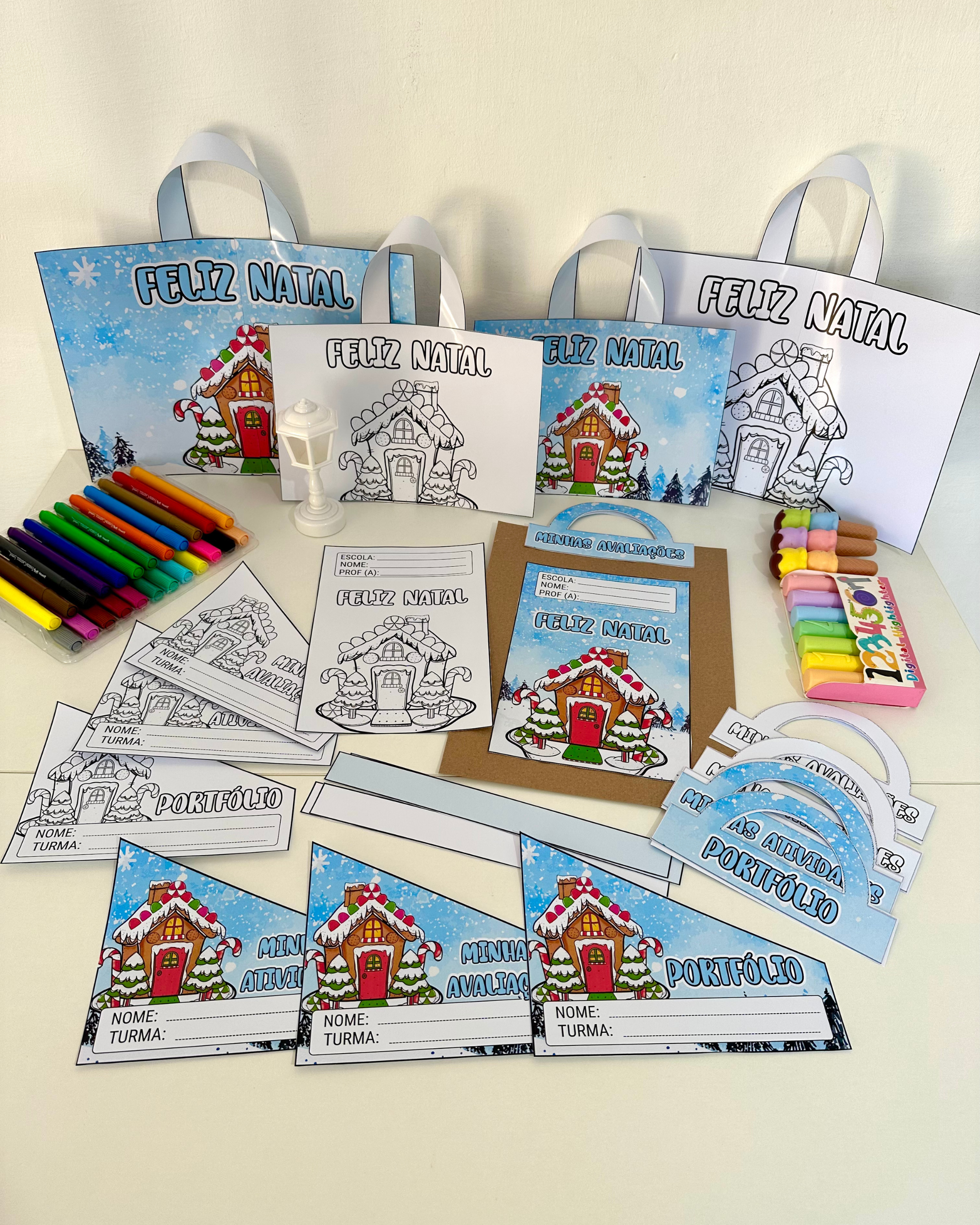 Kit Capas de Atividades - Casinha de Natal