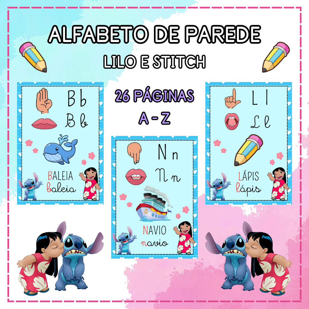 Alfabeto de Parede - Lilo e Stitch