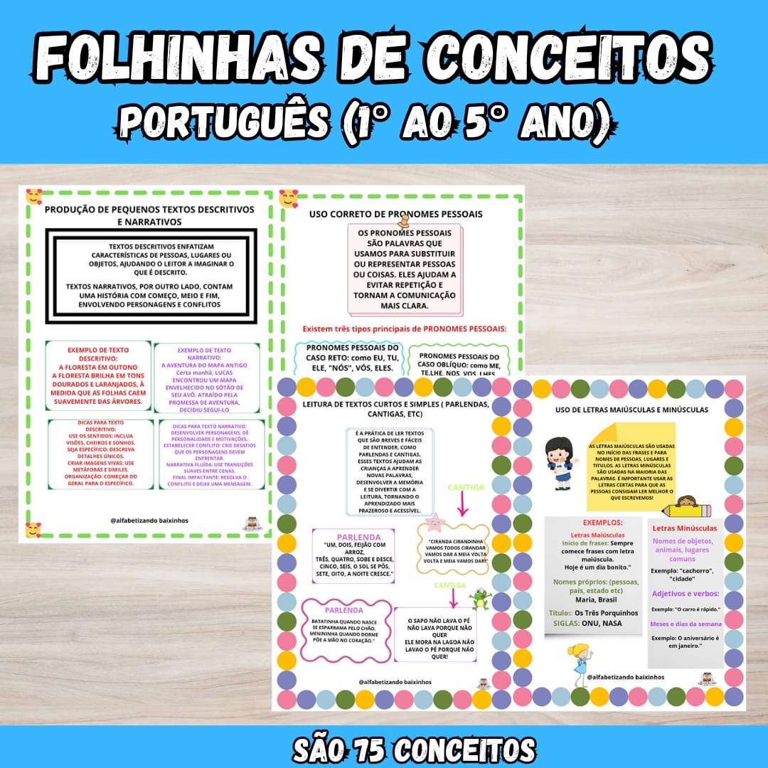 Folhinhas de Conceitos - Português